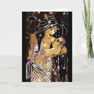 Tarjeta del Día de la Madre de la sirena y del