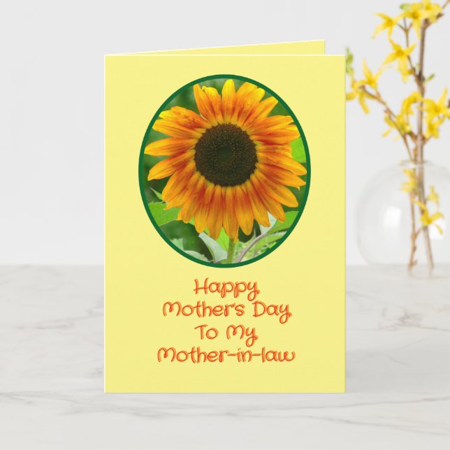 Tarjeta del Día de la Madre de la suegra (flor amarilla)