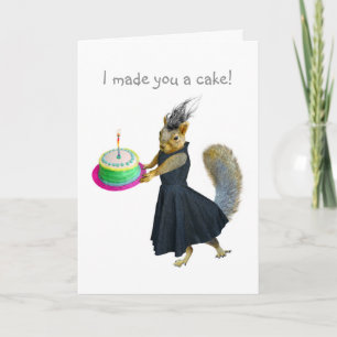 Tarjeta del día de la madre de la torta de ardilla