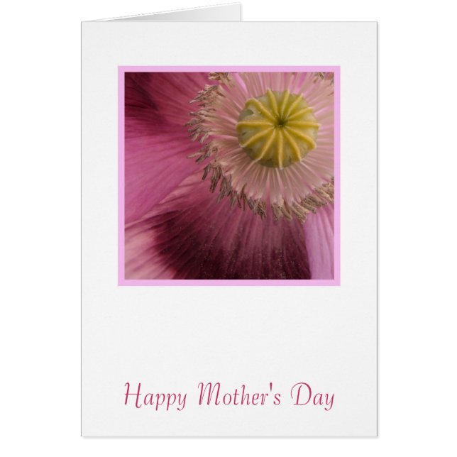 Tarjeta del día de la madre de las flores rosadas (Frente)