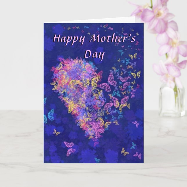 Tarjeta del Día de la Madre de las Mariposas del C (Orquídea)