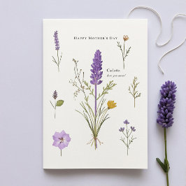 Tarjeta del día de la madre de Lavender para mensa
