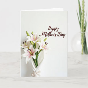 Tarjeta del Día de la Madre de Lirios Blancos