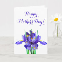 Tarjeta del Día de la Madre de Lirios Purpúreos