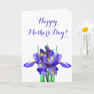 Tarjeta del Día de la Madre de Lirios Purpúreos