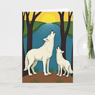 Tarjeta del Día de la Madre de Lobos Blancos
