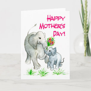 Tarjeta del Día de la Madre de los 'Elefantes'