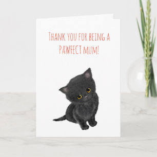 Tarjeta del Día de la Madre de los gatitos negros