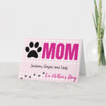 Tarjeta del Día de la Madre de los Mascotas