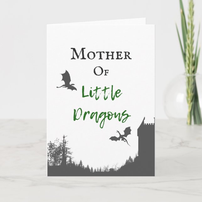 Tarjeta del Día de la Madre de los Pequeños Dragon (Anverso)