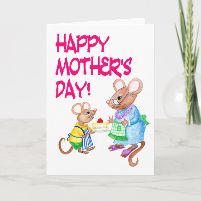 Tarjeta del día de la madre de los ratones (Anverso)