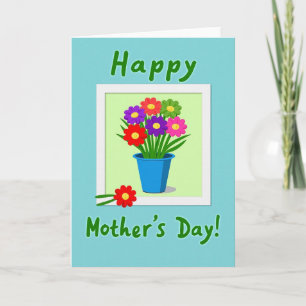 Tarjeta del Día de la Madre de Maceta Floral