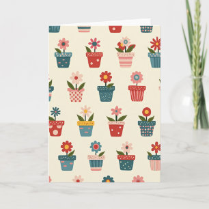 Tarjeta del Día de la Madre de Macetas Florales