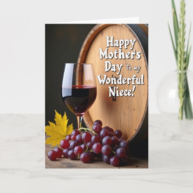 Tarjeta del Día de la Madre de Madera Rústica (Anverso)