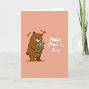 Tarjeta del Día de la Madre de Melocotón del Coraz