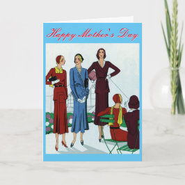 Tarjeta del Día de la Madre de Moda Vintage