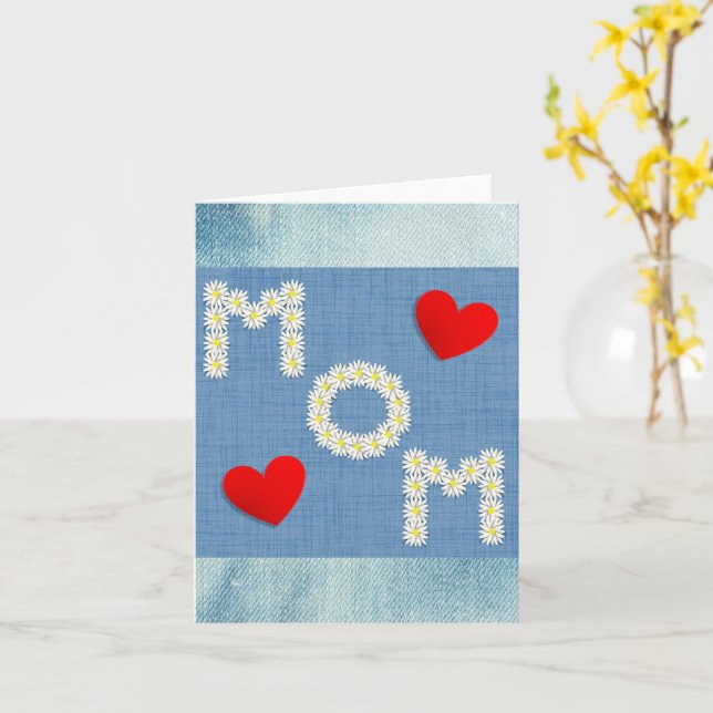 Tarjeta del día de la madre de MOM (flor amarilla)