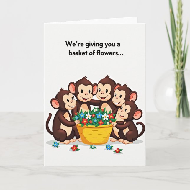 Tarjeta del Día de la Madre de Monos Dulces (Anverso)