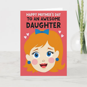 Tarjeta del Día de la Madre de Naranja Dulce Pelo