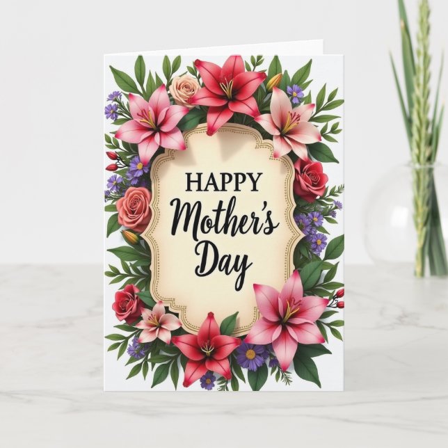 Tarjeta del Día de la Madre de Oro Falso (Anverso)