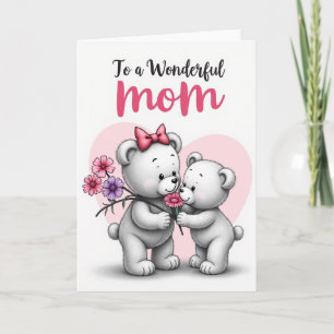 Tarjeta del Día de la Madre de Ositos más Dulces