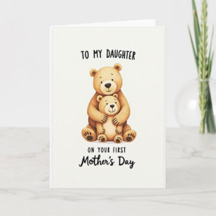 Tarjeta del Día de la Madre de Osos Cariñosos