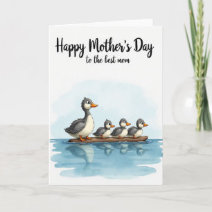 Tarjeta del Día de la Madre de pájaros acuarela
