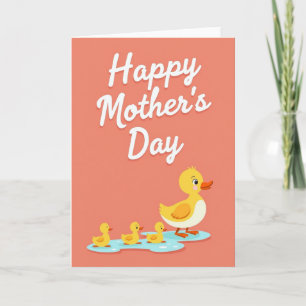 Tarjeta del Día de la Madre de pájaros rosados de 