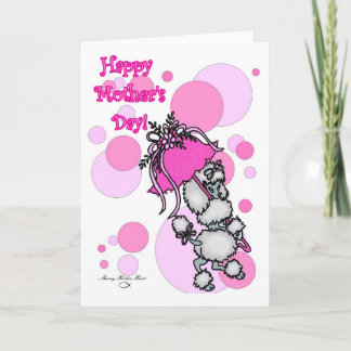 Tarjeta del día de la madre de perro de caniche ro