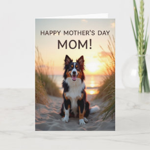 Tarjeta del Día de la Madre de Perro Luminoso Feli