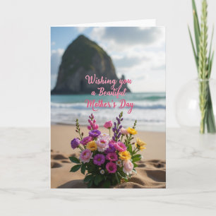 Tarjeta del Día de la Madre de Playa Floral
