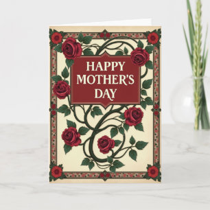 Tarjeta del Día de la Madre de Rosas de Terciopelo