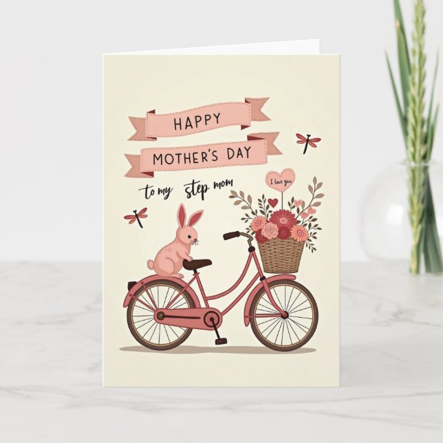 Tarjeta del Día de la Madre de Rose Bicycle (Anverso)