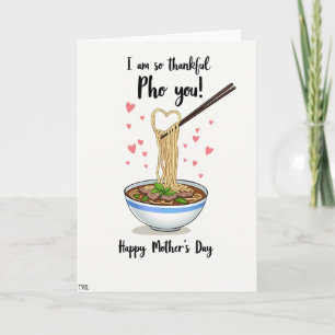 Tarjeta del Día de la Madre de Sopa de Fideos con