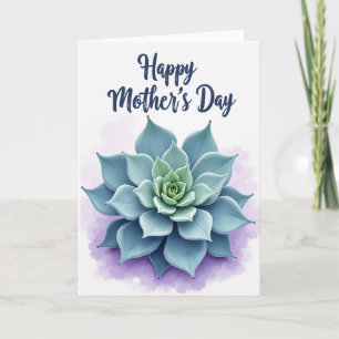 Tarjeta del Día de la Madre de Suculenta Verde Azu