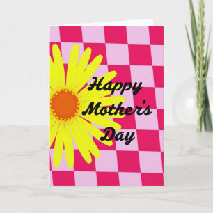 Tarjeta del Día de la Madre de tablero de damas