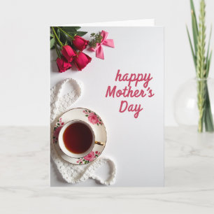 Tarjeta del Día de la Madre de Taza de Té Vintage