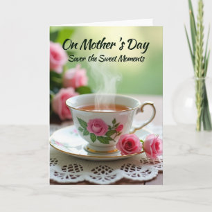 Tarjeta del Día de la Madre de Té Floral