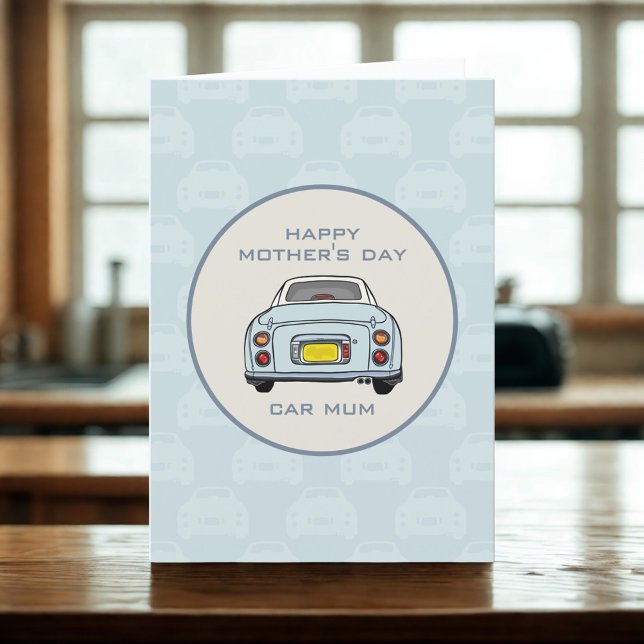Tarjeta del Día de la Madre de tu coche de Pale Aq (Happy Mother's Day Card fro your Pale Aqua Figaro Car)