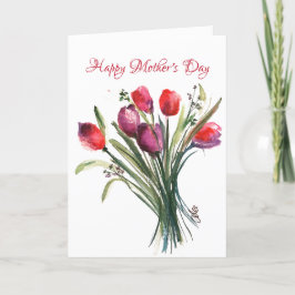Tarjeta del Día de la Madre de Tulip Bouquet