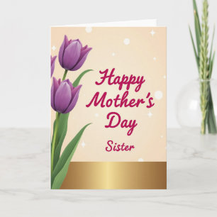 Tarjeta del Día de la Madre de Tulipán Violeta