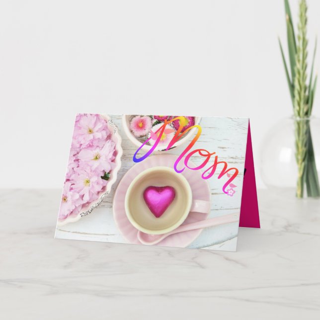 Tarjeta del día de la madre de una madre floral ro (Anverso)