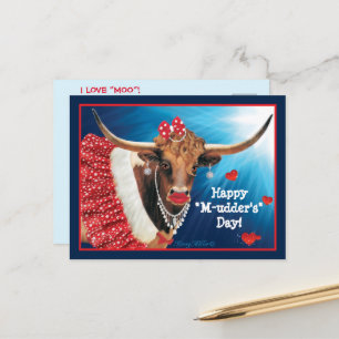 Tarjeta del Día de la Madre de Vaca Longhorn