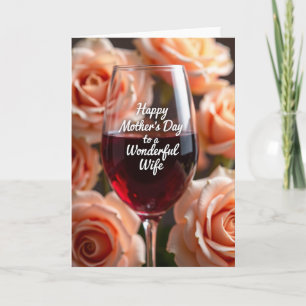 Tarjeta del Día de la Madre de Vino Elegante