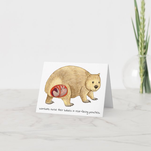 Tarjeta del Día de la Madre de Wombat (Anverso)