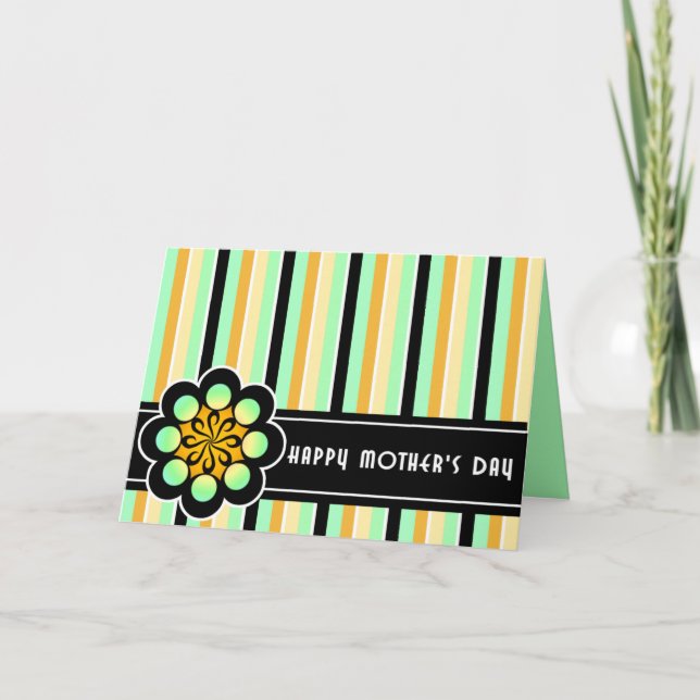 Tarjeta del Día de la Madre Deco Retro (Anverso)