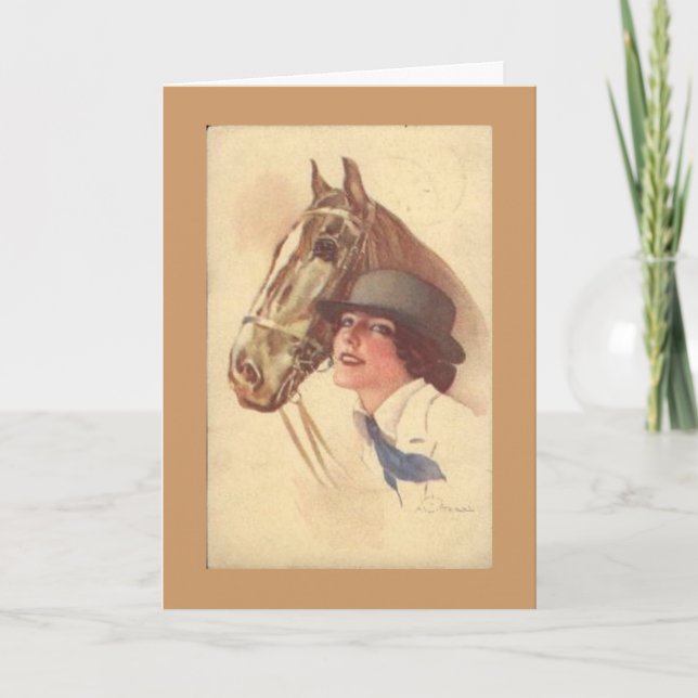 Tarjeta del Día de la Madre del Amante del Caballo (Anverso)