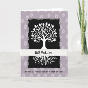 Tarjeta del Día de la Madre del Árbol Blanco Amoro