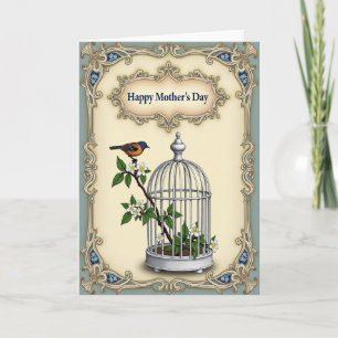 Tarjeta del Día de la Madre del aviario