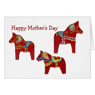 Tarjeta del Día de la Madre del Caballo Rojo